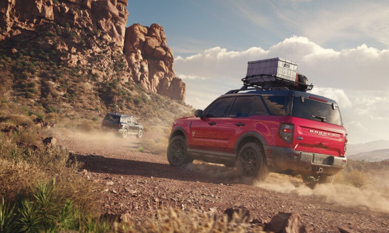 2025 Ford Bronco Sport with luggage rack in desert