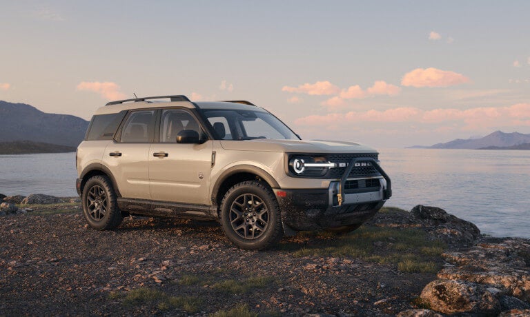 2025 Ford Bronco Sport parked by a lake